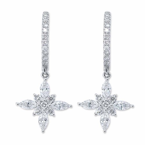 Marquise gyémánt fülbevaló - Csillag