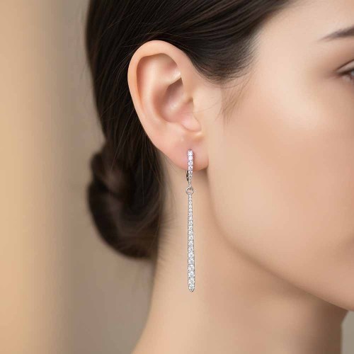 Gyémánt fülbevaló 18K - Drops