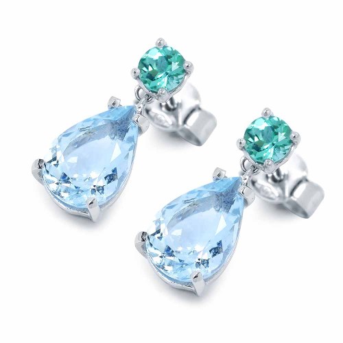 Csepp akvamarin fülbevaló