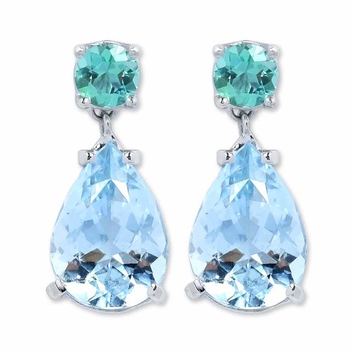 Csepp akvamarin fülbevaló