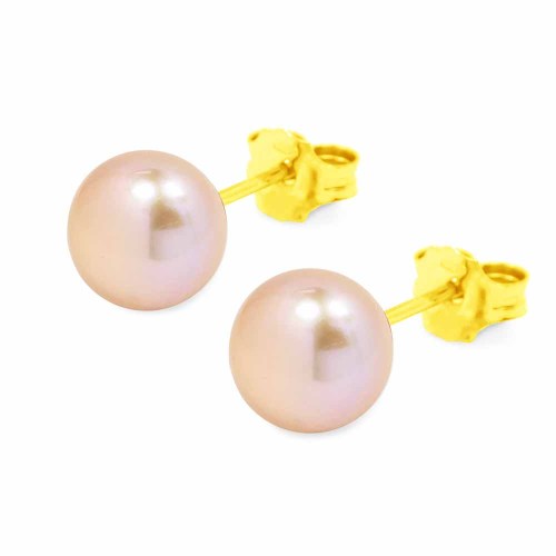 Gyöngy fülbevaló - 8-9mm - barack