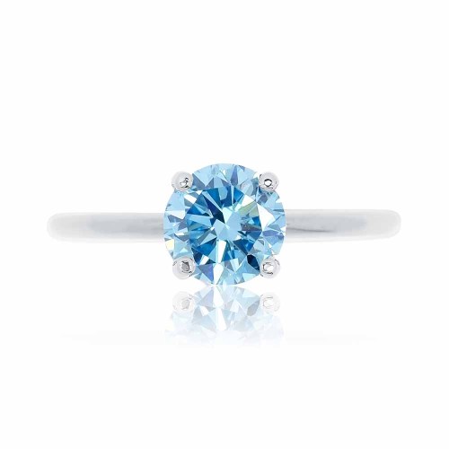 Hidden halo gyémánt gyűrű - világos kék