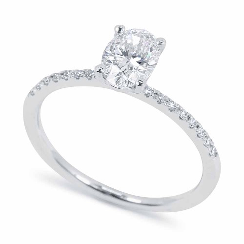 Gyémánt eljegyzési gyűrű - ovális 0,9ct - Celeste