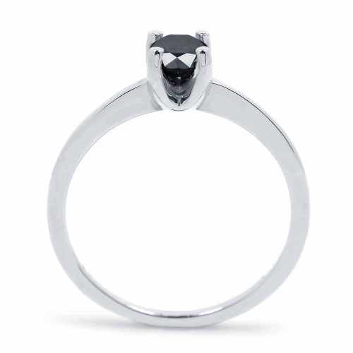 Fekete gyémánt eljegyzési gyűrű - 0,4-0,5ct