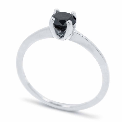 Fekete gyémánt eljegyzési gyűrű - 0,4-0,5ct