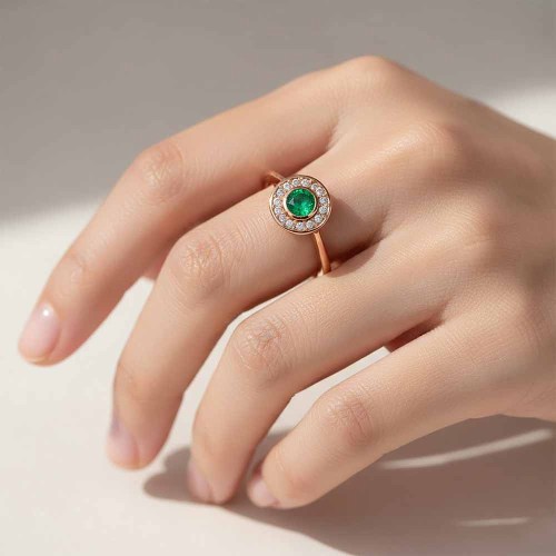 Smaragd és gyémánt gyűrű - Isola
