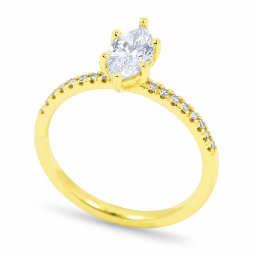 Gyémánt eljegyzési gyűrű - markíz 0,7-0,8ct - arany