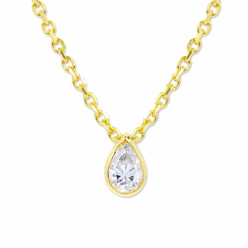 Gyémánt nyaklánc - csepp, arany