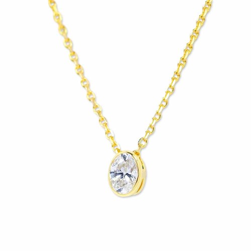 Gyémánt nyaklánc - ovális, arany