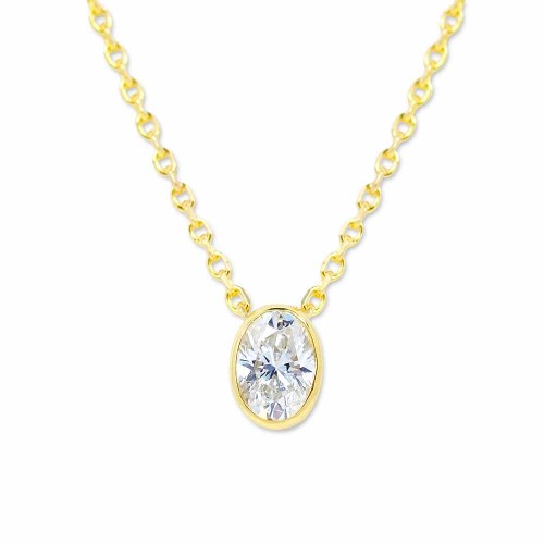 Gyémánt nyaklánc - ovális, arany