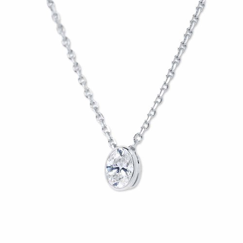 Gyémánt nyaklánc - ovális, fehérarany