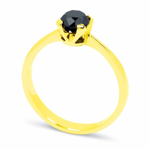 Fekete gyémánt eljegyzési gyűrű - 0,7-1ct