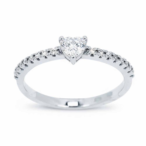 Szív gyémánt eljegyzési gyűrű - Cuore