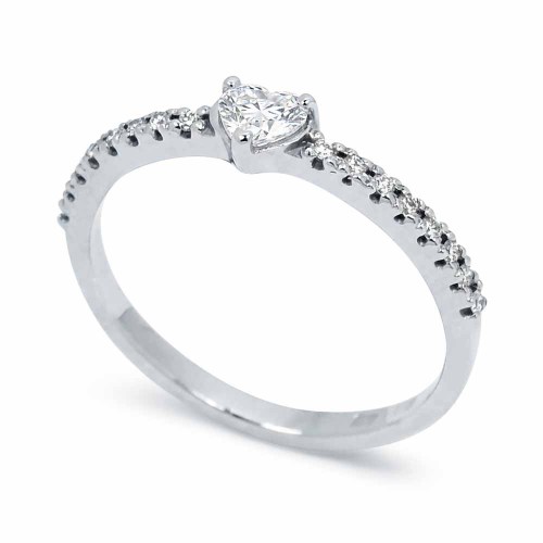 Szív gyémánt eljegyzési gyűrű - Cuore