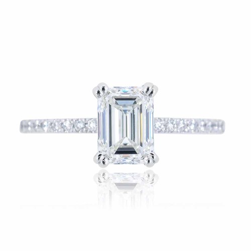 Gyémánt eljegyzési gyűrű - 1,6 karát - Emerald cut