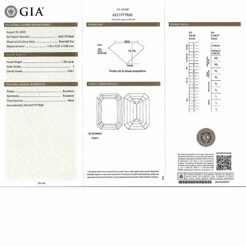 Gyémánt eljegyzési gyűrű - 1,6 karát - Emerald