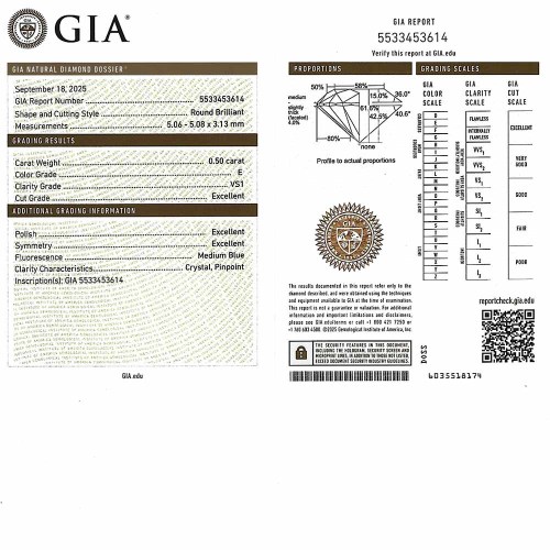 Gyémánt nyaklánc, fehérarany - 4,5-5,0mm