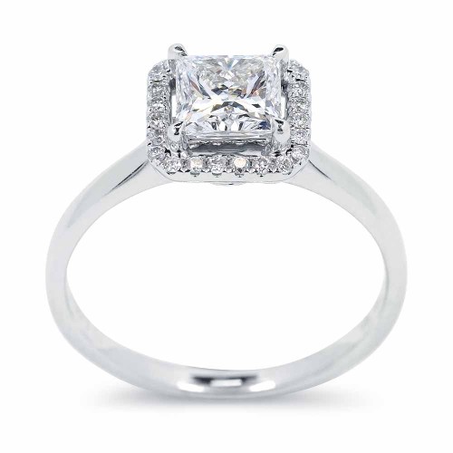 Eljegyzési gyűrű - 1 karátos Princess gyémánt