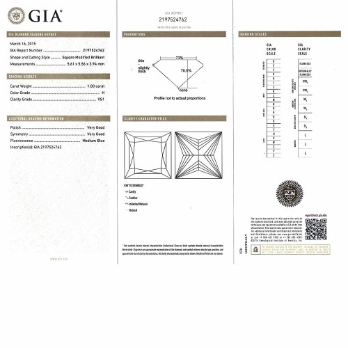 Eljegyzési gyűrű - 1 karátos Princess gyémánt