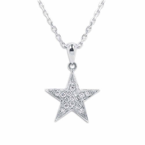 Csillag medál - fehérarany - 0,12ct