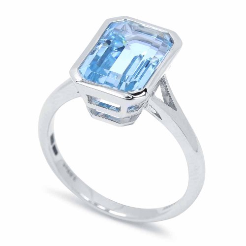 Akvamarin gyűrű - Bezel