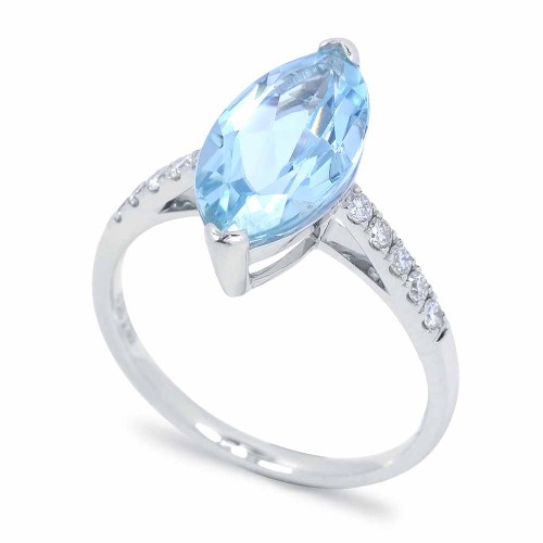 Marquise akvamarin gyűrű