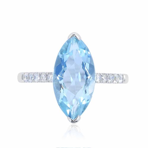 Marquise akvamarin gyűrű