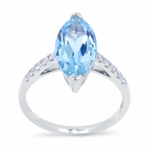 Marquise akvamarin gyűrű
