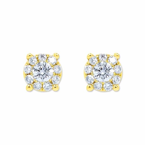 Briliáns gyémánt fülbevaló, arany - 0,16ct