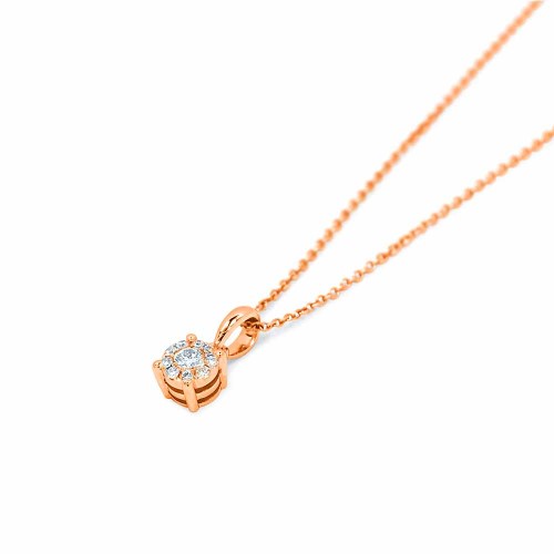 Briliáns gyémánt medál ~ 0,1ct - rosegold