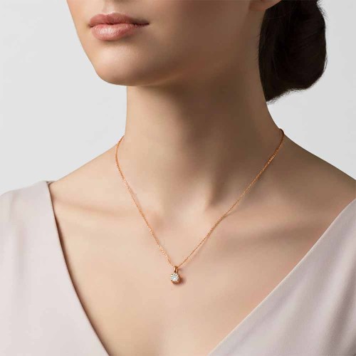 Briliáns gyémánt medál ~ 0,1ct - rosegold