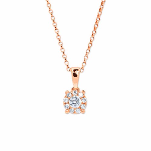 Briliáns gyémánt medál ~ 0,1ct - rosegold
