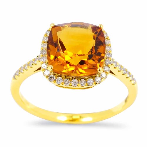 Citrin gyűrű 18K aranyból