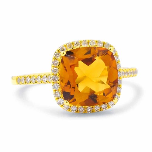 Citrin gyűrű 18K aranyból