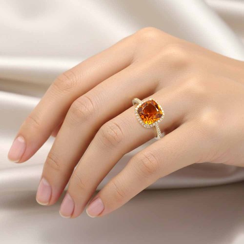 Citrin gyűrű 18K aranyból