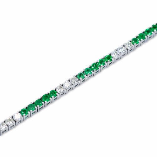 Tenisz karkötő - 3,2ct - smaragd és gyémánt