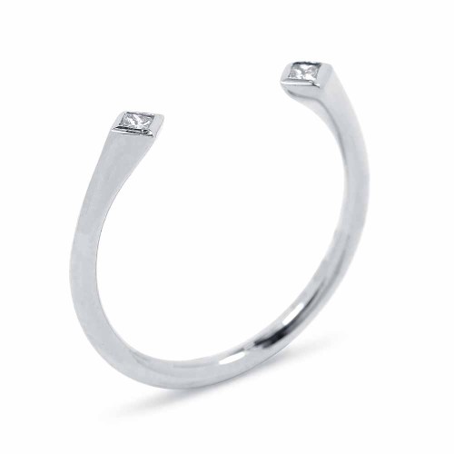 Echo gyémánt gyűrű fehéraranyból