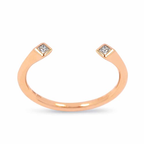 Echo gyémánt gyűrű rose aranyból