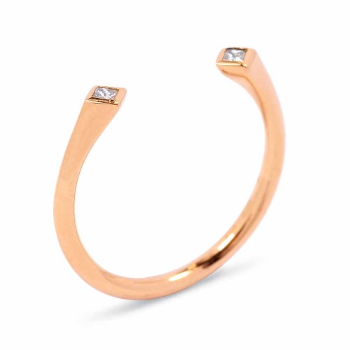 Echo gyémánt gyűrű rose aranyból