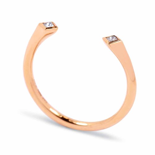 Echo gyémánt gyűrű rose aranyból