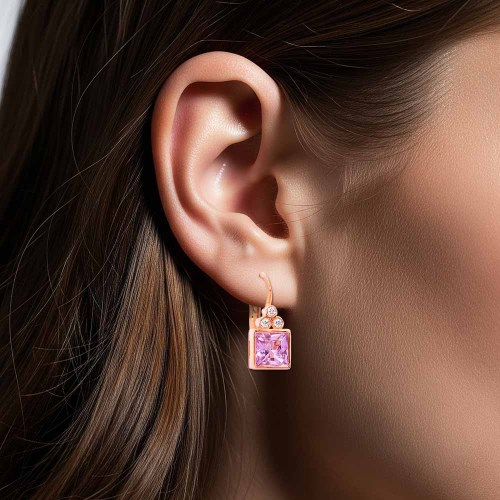 Turmalin fülbevaló rosegold-ból