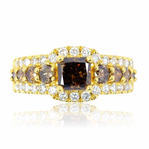 Színes gyémánt gyűrű - 2,2 karát