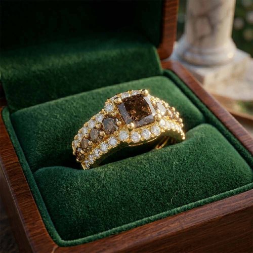 Színes gyémánt gyűrű - 2,2 karát