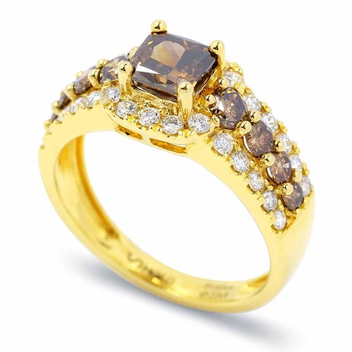 Színes gyémánt gyűrű - 2,2 karát