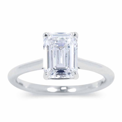Gyémánt eljegyzési gyűrű - emerald cut 2,5ct - fehérarany