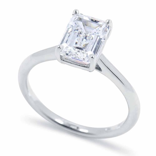 Gyémánt eljegyzési gyűrű - emerald cut 2,5ct - fehérarany