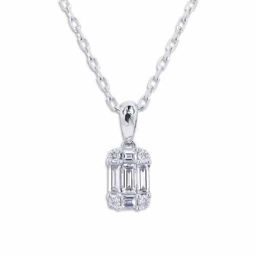 Baguette gyémánt medál - 0,2ct