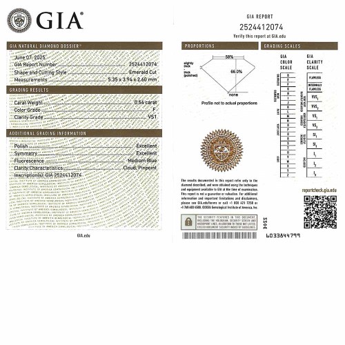 Emerald gyémánt eljegyzési gyűrű - 0,7-0,8ct