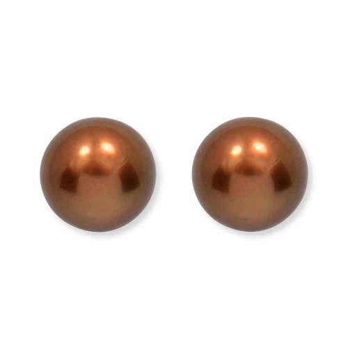 Gyöngy fülbevaló - 8,4mm - aranybarna