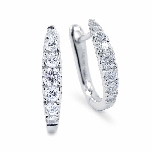 Gyémánt fülbevaló, 0,3ct, fehérarany - Huggy